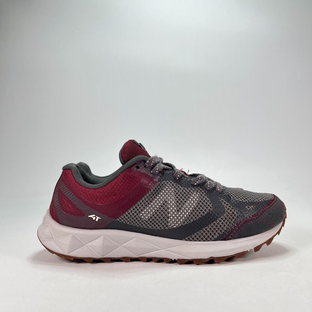 New Balance 590v3 Gray Maroon Athletic Lace Up Trail Running Shoes Womens Size 7